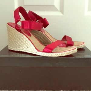 Ralph Lauren Indigo Satin Elastic Espadrille